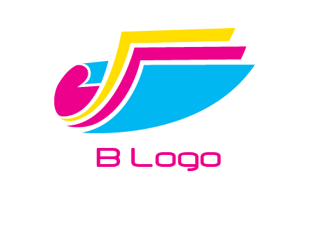 curvy colorful papers printing logo