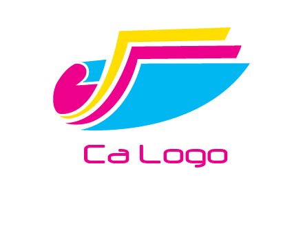 curvy colorful papers printing logo