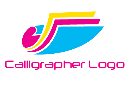 curvy colorful papers printing logo