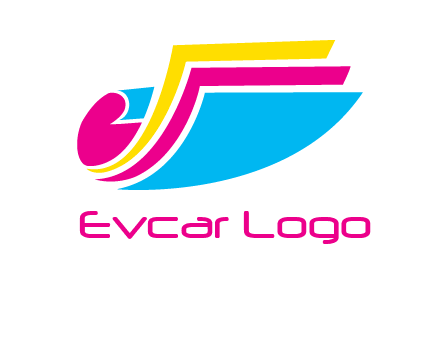 curvy colorful papers printing logo