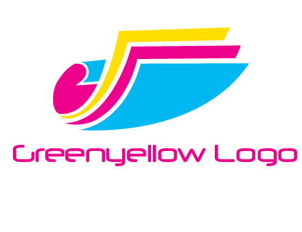 curvy colorful papers printing logo