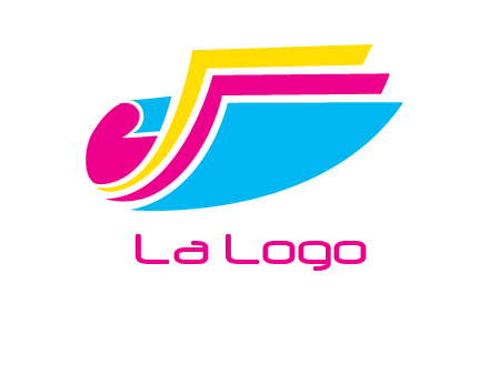 curvy colorful papers printing logo