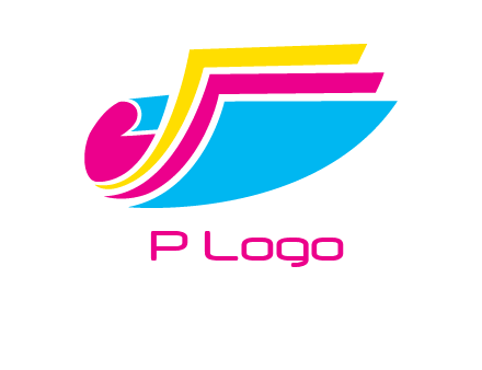 curvy colorful papers printing logo