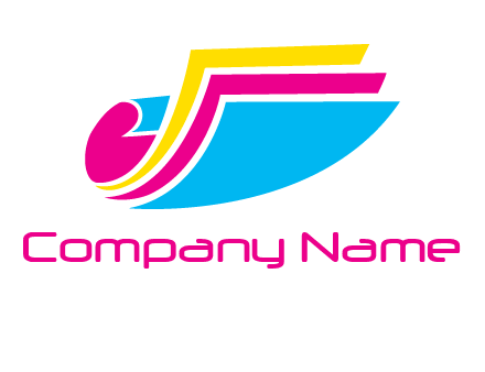 curvy colorful papers printing logo