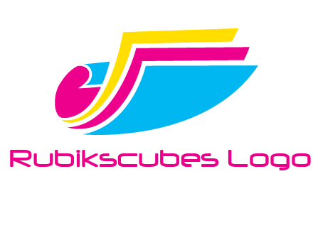 curvy colorful papers printing logo