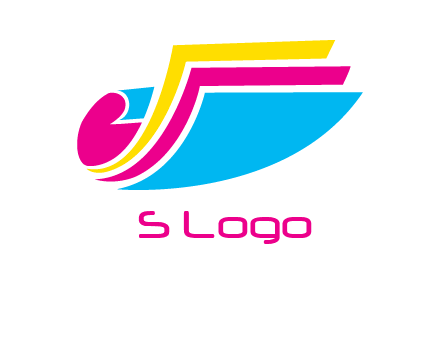 curvy colorful papers printing logo