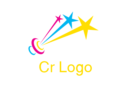 satellite colorful shooting stars printing logo