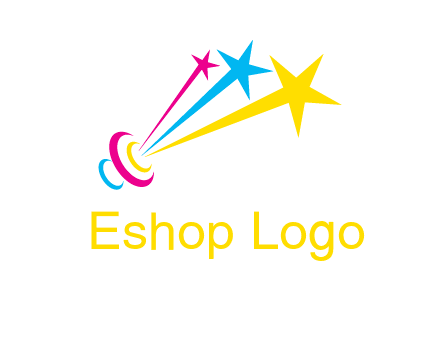 satellite colorful shooting stars printing logo