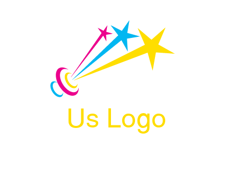 satellite colorful shooting stars printing logo