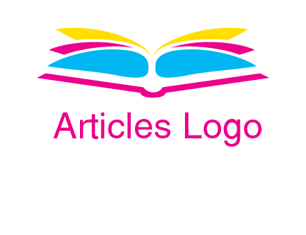 horizontal colorful open book printing logo