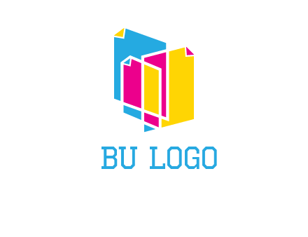 abstract colorful papers printing logo