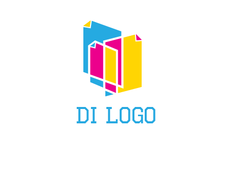 abstract colorful papers printing logo