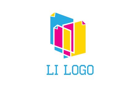 abstract colorful papers printing logo