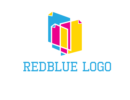 abstract colorful papers printing logo