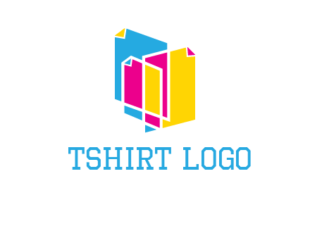 abstract colorful papers printing logo