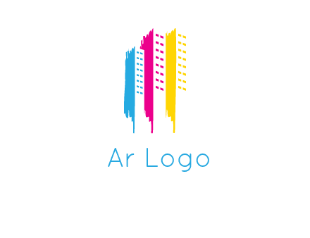 painted colorful buildings logo