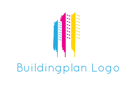 painted colorful buildings logo