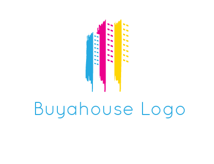 painted colorful buildings logo