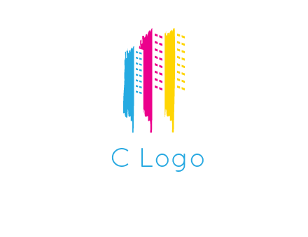 painted colorful buildings logo