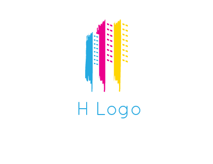 painted colorful buildings logo