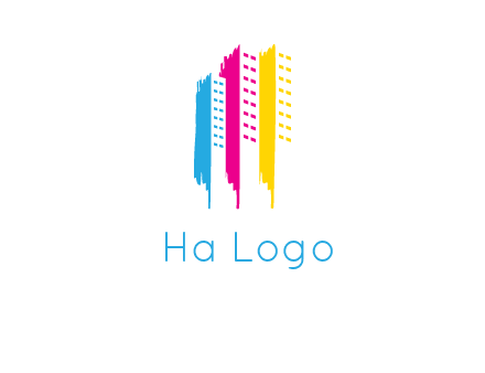 painted colorful buildings logo