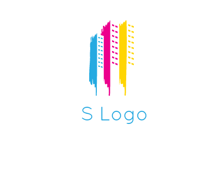 painted colorful buildings logo