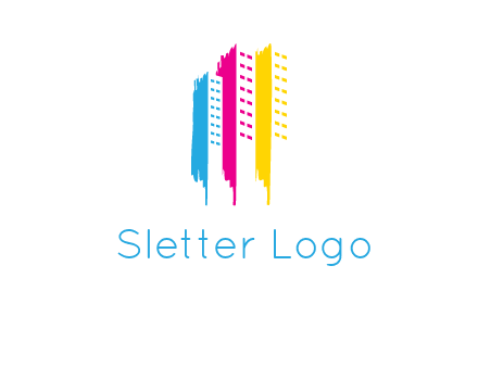 painted colorful buildings logo