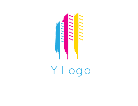 painted colorful buildings logo