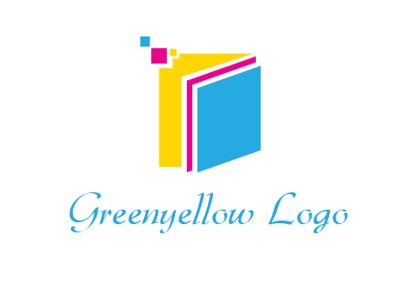 pixels on colorful papers printing logo