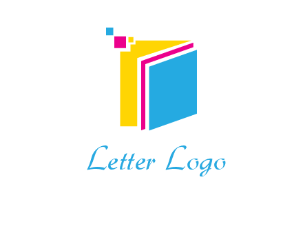 pixels on colorful papers printing logo