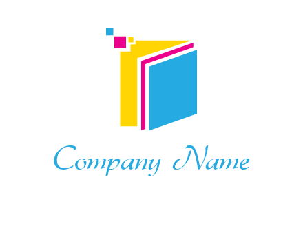 pixels on colorful papers printing logo