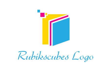 pixels on colorful papers printing logo