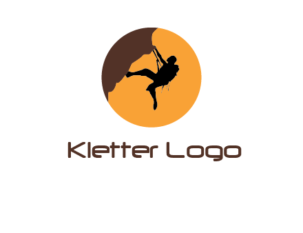 hanging mountain climber in circle logo