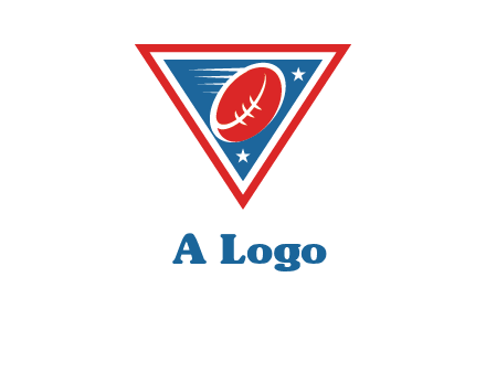 star and football in triangle sports logo