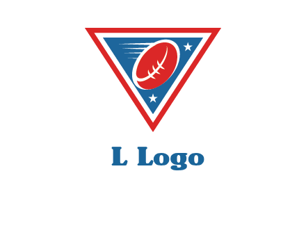 star and football in triangle sports logo