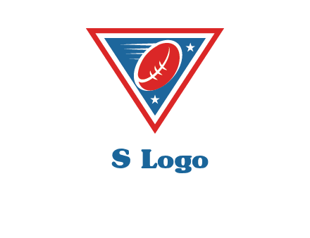 star and football in triangle sports logo