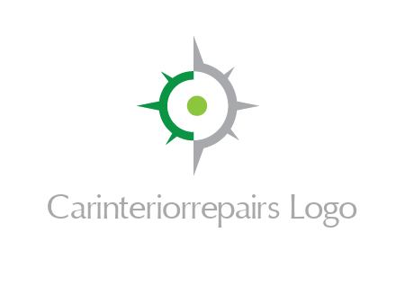 dot in compass star travel logo