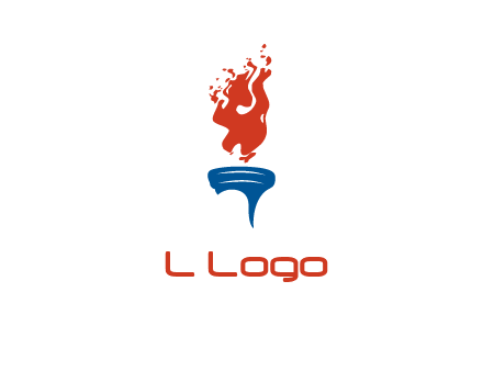 flaming torch sports logo