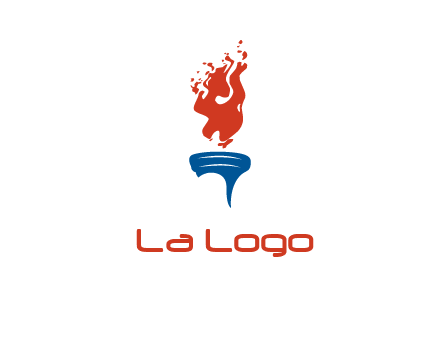 flaming torch sports logo