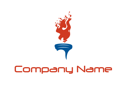 flaming torch sports logo