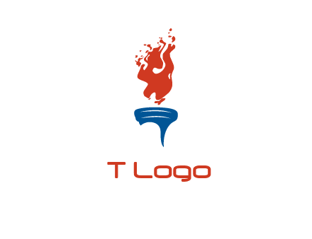 flaming torch sports logo