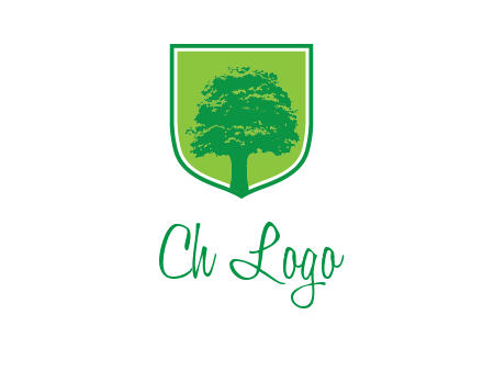 tree in colored shield logo