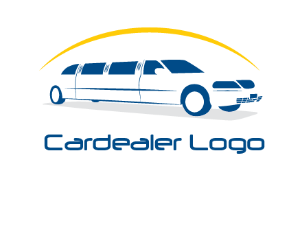 crescent and outline limousine car logo