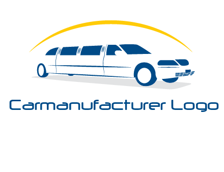 crescent and outline limousine car logo