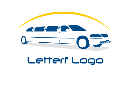 crescent and outline limousine car logo