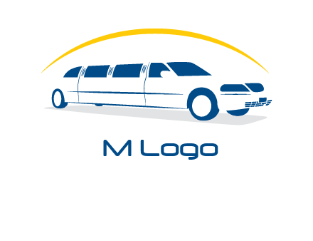 crescent and outline limousine car logo