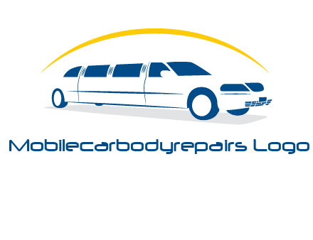 crescent and outline limousine car logo