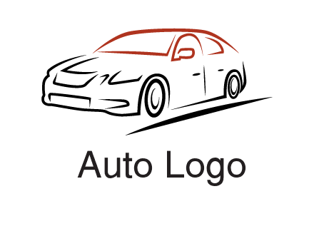 outline of sedan car logo