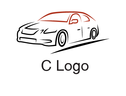 outline of sedan car logo