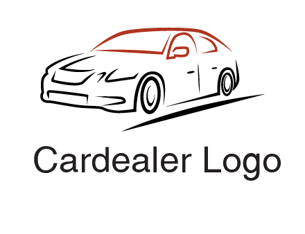 outline of sedan car logo